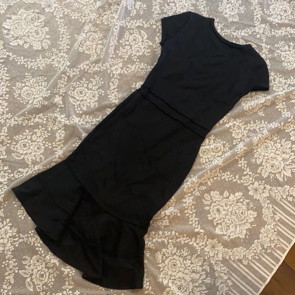 NEW ZARA Black knit Bandage dress wiggle mermaid flare Small RIBBED BODYCON - Picture 4 of 13